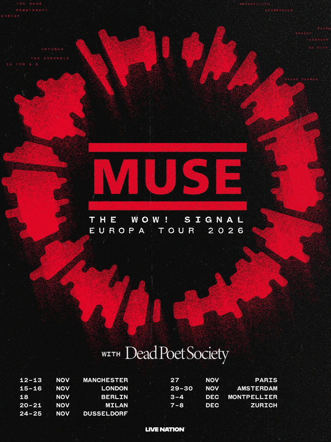 Dead Poet Society To Support Muse On UK And European Tour